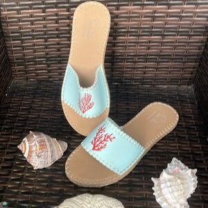 Sea Star Beachwear Sandals Cabana Orange Coral Slides